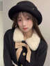 時(shí)鳥(niǎo)禮帽女赫本風(fēng)帽子黑色千金風(fēng)秋冬法式優(yōu)雅顯臉小卷邊毛呢漁夫帽子 黑色 頭圍【56-58cm】 曬單實(shí)拍圖