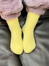 自由系兒童襪子加厚秋冬季水貂絨男女童加絨毛圈睡覺(jué)寶寶珊瑚絨睡眠保暖 曬單實(shí)拍圖