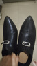 意爾康女鞋 女士深口單鞋2025秋季新款外穿真皮羊皮革高跟粗跟百搭尖頭 黑色 36 曬單實(shí)拍圖