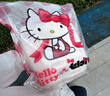 野獸派家居（tbh）四件套三麗鷗Hello Kitty全棉緞紋蝴蝶結印花床品套件 全棉緞紋蝴蝶結印花床品 奶油粉 1.5床 床單款 （被套200*230cm） 曬單實(shí)拍圖