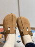 百麗（Belle）周雨彤同款花生吐司勃肯鞋女款商場(chǎng)款包頭拖E7P1DAH6預售 棕色-全包款 36 (230mm) 曬單實(shí)拍圖