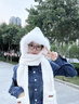 冬季保暖小熊帽子手套圍巾一體防風(fēng)帽韓版女韓國百搭戶(hù)外騎行冬帽 白色 可調節 曬單實(shí)拍圖
