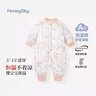 哈尼天空新生嬰兒冬裝夾棉連體衣寶寶秋冬衣服外出棉服加厚爬服 花園粉 80cm 曬單實(shí)拍圖