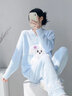 另塵卡通小狗加厚加絨半邊絨睡衣女冬季2025新款珊瑚絨家居服冬天套裝 M003LA 藍色小狗 M 曬單實(shí)拍圖