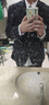 阿悠胖夏季薄款大碼西服套裝男寬松正裝商務(wù)結婚西裝禮服 黑色  3XL 曬單實(shí)拍圖