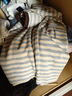 飛鳥(niǎo)和新酒寬松條紋圓領(lǐng)長(cháng)袖T恤女2025秋季新款顯瘦休閑上衣 條紋淡黃HNF01 L 曬單實(shí)拍圖