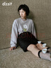 DZZIT地素衛衣冬季立體牙刷繡工藝中式上衣女粉紅色 中灰色 XS 曬單實(shí)拍圖