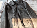 JEEP SPIRIT新款真皮皮衣男士春秋外套翻領(lǐng)韓版休閑寬松潮流春秋休閑男士夾克 Q黑灰色【加絨】 加厚 L 110-125斤 曬單實(shí)拍圖