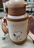 史努比（SNOOPY）兒童保溫杯帶吸管直飲男女小學(xué)生316不銹鋼喝水杯子雙蓋壺500ml咖 曬單實(shí)拍圖