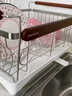 帥仕廚房碗盤(pán)置物架臺面多功能304不銹鋼實(shí)木碗筷餐具收納架瀝水碗架 中古色【加厚304】 帶把手+筷筒 曬單實(shí)拍圖