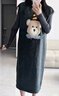 孕婦裝連衣裙新款毛衣秋冬季套裝小熊背心裙子孕媽高級感穿搭 灰色套裝 XL 曬單實(shí)拍圖