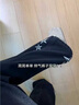 Shelley Jones黑色五角星刺繡牛仔褲男款冬季加絨厚潮牌vibe褲子美式高街微喇褲 黑色加絨 XL [推薦120-140斤] 曬單實(shí)拍圖