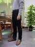 啄木鳥(niǎo)休閑褲男冬季加絨加厚青年商務(wù)男裝寬松直筒彈力男褲帶絨中年長(cháng)褲 8018R黑色加絨 2XL -32/(130-140斤) 曬單實(shí)拍圖
