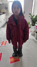 雅鹿兒童中長(cháng)款紅色女童羽絨服冬季2025新款洋氣女寶大童加厚外套冬裝 酒紅 140 曬單實(shí)拍圖