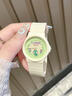 番米拉（PANMILA）minini聯(lián)名手表女款學(xué)生初高中考試專(zhuān)用數字靜音兒童女孩石英腕表 奶油綠小蛙 曬單實(shí)拍圖