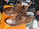 JASONWOOD品牌男鞋2025冬季新款男士真皮加絨高幫馬丁靴保暖棉鞋加厚雪地靴 棕色加絨【正品男鞋】 41 (255mm) 曬單實(shí)拍圖