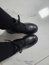 紅蜻蜓秋冬厚底增高馬丁靴戶(hù)外保暖棉鞋女靴加絨瘦瘦靴WTC43977黑色39 曬單實(shí)拍圖