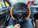 HOCASEN別克汽車(chē)方向盤(pán)套真皮碳纖維吸汗防滑超薄款英朗威朗君威凱越君越 圓形/碳纖皮-愛(ài)馬士橙-別克老標 曬單實(shí)拍圖