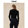 ELAND衣戀長(cháng)袖T恤女半高領(lǐng)彈力修身舒適打底衫2025秋季新款 黑色(19)Black L 170 曬單實(shí)拍圖