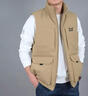 貓人棉馬甲男士秋冬季寬松立領(lǐng)防風(fēng)加絨保暖坎肩外套 卡其色   XL 曬單實(shí)拍圖