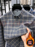 老爺車(chē)（LAOYECHE）純棉格子長(cháng)袖襯衫男士春秋季休閑磨毛襯衣中青年加絨加厚保暖外套 IF-25197黃格加絨 2XL 推薦155-175斤 曬單實(shí)拍圖