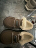 梵昇昱 休閑女鞋加絨秋冬皮毛一體增高鞋雪地靴防滑新款保暖厚底勃肯鞋 咖啡色【37】（適合36腳穿） 曬單實(shí)拍圖