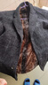 啄木鳥(niǎo)（TUCANO）爸爸秋冬款外套裝40歲50西服男60加絨加厚婚宴禮服西裝喜公公冬季 (加棉)黑灰色+假兩件+長(cháng)褲 180/XL(適合115-135斤) 曬單實(shí)拍圖