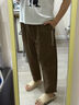 馬登工裝美式復古四面彈休閑褲卡其色通勤抗皺錐型薄款九分長(cháng)褲子男春 咖啡色 L 曬單實(shí)拍圖