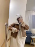 皮爾卡丹（pierre cardin）歐貨加厚羊羔毛外套女2025冬季新款小個(gè)子寬松短款皮毛一體上衣潮 卡其色 M 曬單實(shí)拍圖
