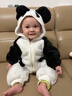 迪士尼（Disney）25新款小熊款男女寶寶連體衣嬰幼兒加厚保暖新生嬰兒爬爬服冬季潮 熊貓爬爬服 73 身高62-70公分 曬單實(shí)拍圖