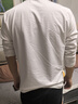 布先生明星同款長(cháng)袖T恤男士小白T內搭 長(cháng)袖標準T-圓領(lǐng)-白色 2XL(185) 曬單實(shí)拍圖