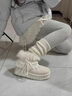 啄木鳥(niǎo)復古保暖厚底外穿雪地靴女2025年新款冬季加絨加厚費爾島毛毛棉鞋 米白色【加絨加厚】 37 (235mm) 曬單實(shí)拍圖