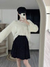 時(shí)尚小個(gè)子百褶短裙女2025冬季新款氣質(zhì)高腰顯瘦毛呢A字半身裙潮 黑色 M 曬單實(shí)拍圖