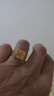 薩蒂瑪香港免稅金色999黃金戒指男士福字戒指老公男朋友禮物高防不掉色 6.1g 曬單實(shí)拍圖