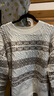 GANT/甘特25秋冬新款女士純綿羊毛衣費爾島條紋絞花休閑長(cháng)袖針織 107-暖島米咖 L 曬單實(shí)拍圖