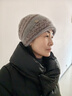 九州絲羽新款冬季松鼠媽媽包頭帽雙層保暖韓版女百搭毛線(xiàn)帽鏤空鉤花針織帽 花灰 均碼有彈性 曬單實(shí)拍圖