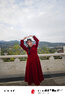 蘇洛琳2025年春天秋冬季新款女士裝長(cháng)袖連衣裙子氣質(zhì)紅色訂婚敬酒禮服衣 酒紅色 XL 118-128斤 曬單實(shí)拍圖