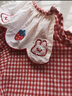 幼歌（YOUGE）嬰幼兒2024新款法式卡通翻領(lǐng)短袖襯衫輕柔草莓兒童上衣 小紅格 110 cm 曬單實(shí)拍圖