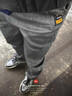 加絨加厚牛仔褲男秋冬季彈力電焊工作服耐磨大碼勞保褲汽修工裝褲 加絨款 433灰色 L 建議100-115斤 曬單實(shí)拍圖