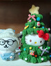 秘萌圣誕樹(shù)凱蒂貓hello kitty玩偶掛件平安果掛件毛絨玩具公仔娃娃 圣誕樹(shù)深藍kt貓 娃衣+玩偶 曬單實(shí)拍圖