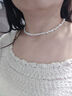 法式巴洛克小粒不規則淡水珍珠輕奢小眾項鏈女鎖骨鏈頸鏈新款項鏈 4-5MM 38+5CM 925銀延長(cháng)鏈款 曬單實(shí)拍圖