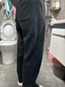 ESE-Y加絨香蕉褲女2025秋冬新款高腰顯瘦寬松休閑窄版直筒運動(dòng)長(cháng)褲 黑灰色-小個(gè)子 26 曬單實(shí)拍圖