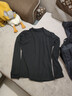 雙面螺紋磨絨半高領(lǐng)長(cháng)袖t恤女士?jì)却畲虻咨佬驴钋锒Ｅ俅钌弦?黑色 XL 【建議115-130斤】 曬單實(shí)拍圖