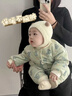 嬰兒外套女寶寶超好看厚冬裝幼兒棉襖夾棉加絨棉衣防風(fēng)小月齡棉服 【防寒保暖】蝴蝶結 66 碼：3-6個(gè)月寶寶 曬單實(shí)拍圖