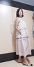 太平鳥(niǎo)女裝法式撞色連衣裙2024夏高級感圓領(lǐng)短袖長(cháng)裙百褶裙子 淺粉 L 曬單實(shí)拍圖