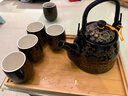 古笙記配竹托景德鎮陶瓷茶具套裝家用整套提梁壺中式泡茶壺茶杯子帶過(guò)濾 黑金牡丹(亮彩金邊) 7件 7件 曬單實(shí)拍圖
