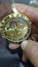 POEDAGAR瑞士正品男士全自動(dòng)機械陀飛輪休閑潮流防水商務(wù)夜光手表男士腕表 1418金殼金面皮帶款 44mm 曬單實(shí)拍圖