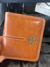 滕閣廂 卡包證件包女士零錢(qián)包迷你小錢(qián)包油蠟皮復古短款多卡位按扣卡套 棕色 曬單實(shí)拍圖