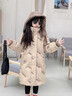 G.duck女童羽絨棉服冬裝外套2025新款洋氣大童冬季中長(cháng)款兒童秋冬款棉衣 卡其色 升級加厚保暖 150 cm 曬單實(shí)拍圖