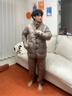 從心25年新款羽絨布三層夾棉睡衣男士冬季加厚加絨保暖棉襖家居服套裝 R 25557橡木色 L 男 [高170-175重100-130斤] 曬單實(shí)拍圖